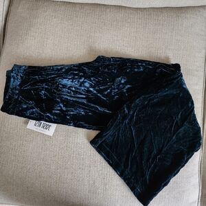 12 TH TRIBE Rhea Deep Blue Velvet Wide Leg TROUSERS NWT  WOMEN'S  Sz M